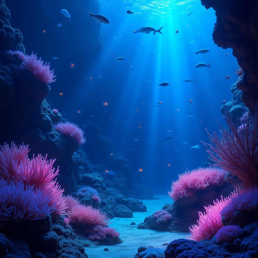 Neon Depths: An underwater exploration game